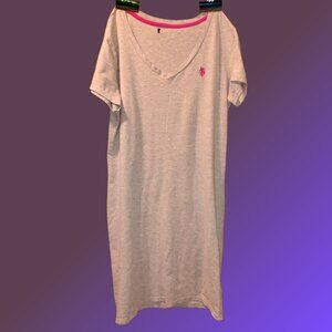 U.S. POLO GREY V-NECK PAJAMA SHIRT - MEDIUM